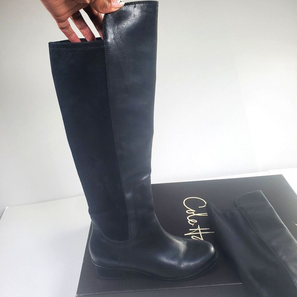 Cole Haan Women’s Knee High Boots Size 6.5B Black 50/50 Leather Stretch